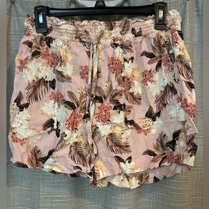 Pink floral shorts
